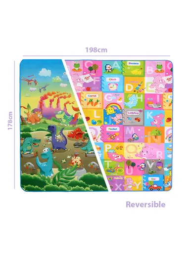 BEST QUALITY Interactive Playmat Double Side Non-Slip Reversible  with Colorful Designs &amp; Educational Elements For Kids (L178 x W198 x T0.8)cm - Style2