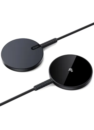 HaloLock Mini Wireless Charger 15W Compatible with MagSafe Charging Pad, 5ft Cable Qi2 - Black