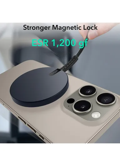 HaloLock Mini Wireless Charger 15W Compatible with MagSafe Charging Pad, 5ft Cable Qi2 - Black