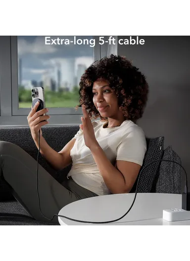 HaloLock Mini Wireless Charger 15W Compatible with MagSafe Charging Pad, 5ft Cable Qi2 - Black