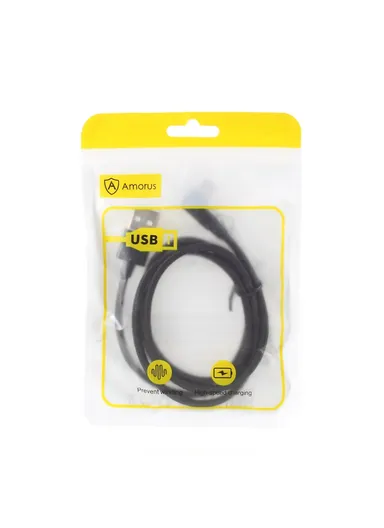 Micro USB 2A Angle Head Aluminum Alloy Braided Data Cable - Black