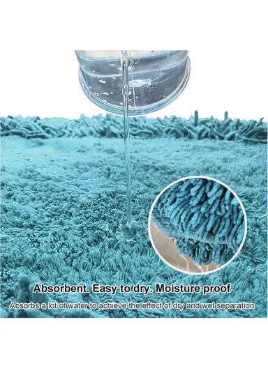 80x50cm Semi-Circular Bathroom Rug, Non-Slip Absorbent Bath Mat, Ultra Soft Microfiber Shower Mat, Fluffy Bath Mat, Machine Washable Bathroom Mat, Soft Cozy Mat - Brown