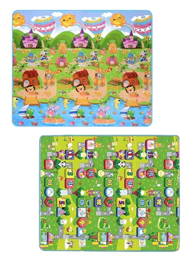 Mats Waterproof Play Mat Crawl Thick Double Sided Non-Slip Reversible Portable Mat Use for Outdoor/Picnic/Beach/Travel (L192 x W177 x T0.5)cm - Style1