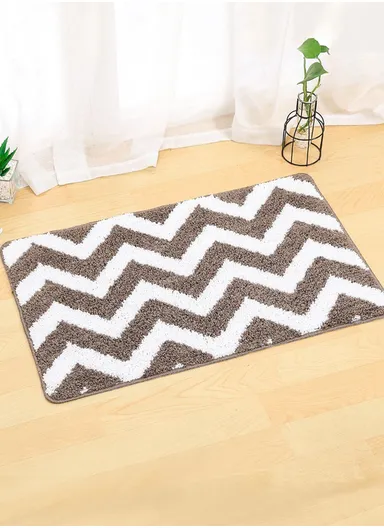 50x80cm Cute Bathroom Mat Machine Washable Super Water Absorbent &amp; Ultra Fluffy Microfiber Bath Rug - Brown