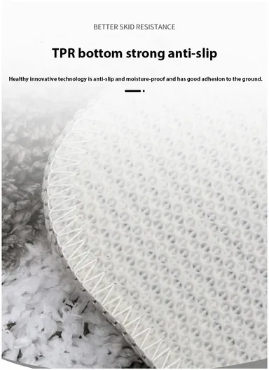 50x80cm Cute Bathroom Mat Machine Washable Super Water Absorbent &amp; Ultra Fluffy Microfiber Bath Rug - Brown