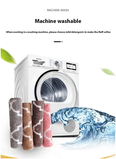 50x80cm Cute Bathroom Mat Machine Washable Super Water Absorbent &amp; Ultra Fluffy Microfiber Bath Rug - Brown