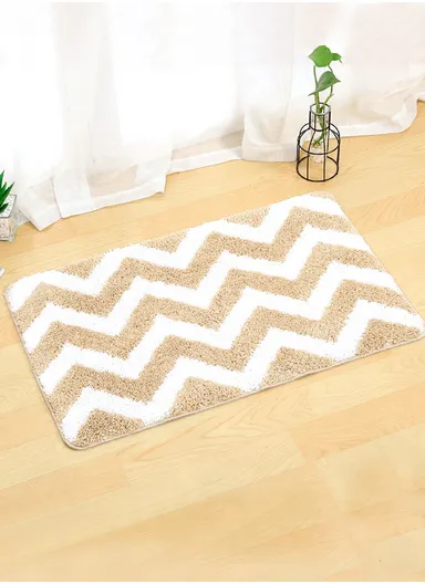 50x80cm Cute Bathroom Mat Machine Washable Super Water Absorbent &amp; Ultra Fluffy Microfiber Bath Rug - Beige