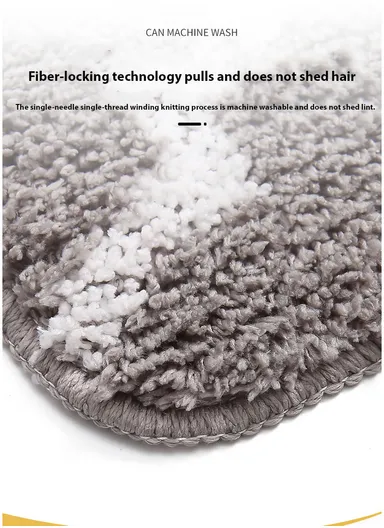 50x80cm Cute Bathroom Mat Machine Washable Super Water Absorbent &amp; Ultra Fluffy Microfiber Bath Rug - Beige