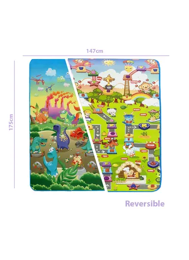 Mats Waterproof Play Mat Crawl Thick Double Sided Non-Slip Reversible Portable Mat Use for Outdoor/Picnic/Beach/Travel (L175 x W147 x T0.8)cm - Style1