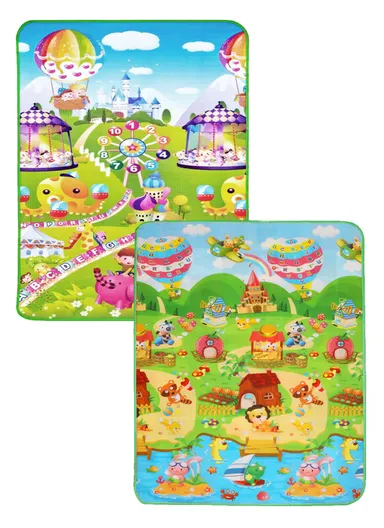 Mats Waterproof Play Mat Crawl Animals Non-Slip Reversible Portable Mat Use for Outdoor/Picnic/Beach/Travel  (L180 x W150 x T0.5)cm - Style1
