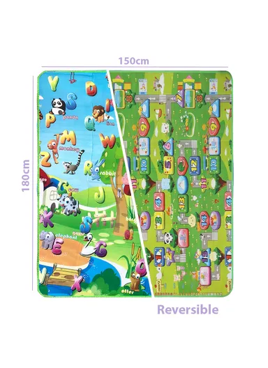Mats Waterproof Play Mat Crawl Animals Non-Slip Reversible Portable Mat Use for Outdoor/Picnic/Beach/Travel (L180 x W150 x T0.5)cm - Style3