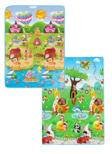 Mats Waterproof Play Mat Crawl Thick Double Sided Non-Slip Reversible Portable Mat Use for Outdoor/Picnic/Beach/Travel (L175 x W146 x T0.5)cm - Style2