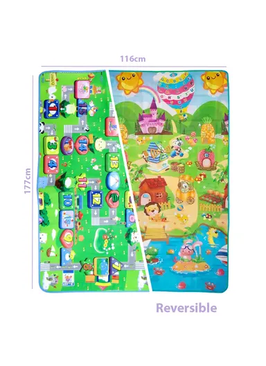 Mats Waterproof Play Mat Crawl Thick Double Sided Non-Slip Reversible Portable Mat Use for Outdoor/Picnic/Beach/Travel (L177 x W116 x T0.5)cm - Style3