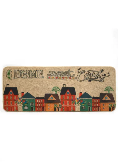 2Pcs/Set 44x117cm+44x68cm Non-Slip Kitchen Floor Mat, Polyester Water Absorbent Kitchen Carpet - Style 1