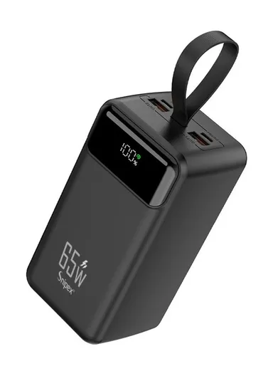 50000mAh 22.5W + 65W Portable Fast Charging Power Bank PD 65W &amp; USB 22.5W Maximum Power Support Laptop Charging with Digital Display &amp; Leather Hanging Rope PB50W65