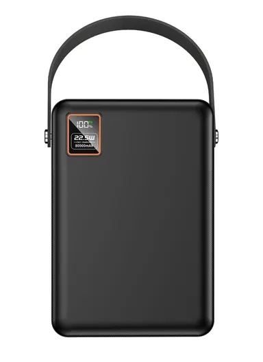 80000mAh 22.5W Portable Fast Charging Power Bank Micro, Type-C &amp; 3 USB Ports Support Laptop Charging with Camping Light, &amp; Leather Hanging Rope PB83C