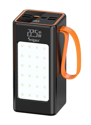 50000mAh 22.5W Portable Super Fast Charging Power Bank PD 20W, 4 USB, Ip &amp; Micro Ports with 4 Modes of Lighting, Digital Display, Camping Light &amp; Lanyard PB51C