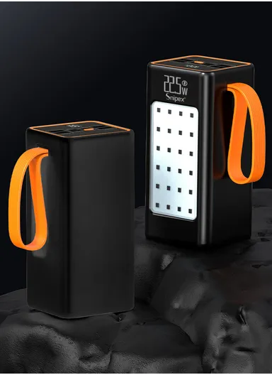 50000mAh 22.5W Portable Super Fast Charging Power Bank PD 20W, 4 USB, Ip &amp; Micro Ports with 4 Modes of Lighting, Digital Display, Camping Light &amp; Lanyard PB51C