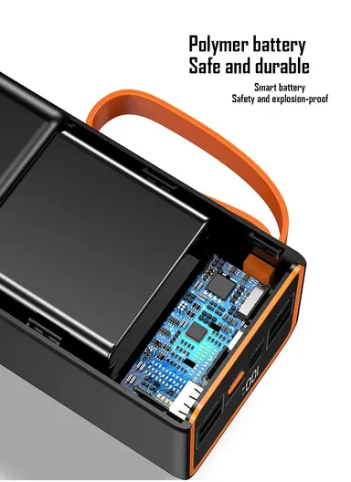 50000mAh 22.5W Portable Super Fast Charging Power Bank PD 20W, 4 USB, Ip &amp; Micro Ports with 4 Modes of Lighting, Digital Display, Camping Light &amp; Lanyard PB51C