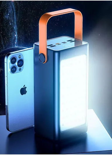 70000mAh 22.5W Portable Super Fast Charging Power Bank PD 20W, 4 USB, Ip &amp; Micro Ports with 4 Modes of Lighting, Digital Display, Camping Light &amp; Lanyard PB71C