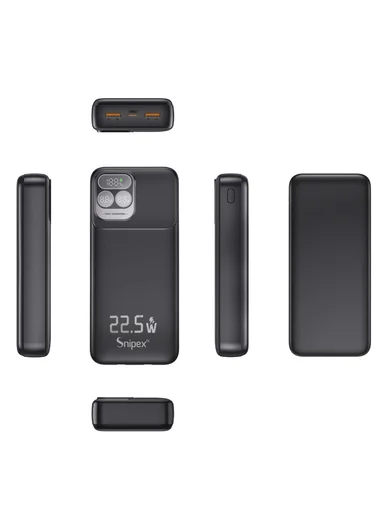 20000mAh 22.5W Ultra Slim Lightweight Portable Fast Charging Power Bank 2 USB, Type-C &amp; Micro Ports with Digital Display PB2V
