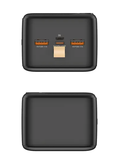 50000mAh 22.5W Ultra Slim Lightweight Portable Fast Charging Power Bank 2 USB, Type-C &amp; Micro Ports with Digital Display &amp; Leather Hanging Rope PB5V