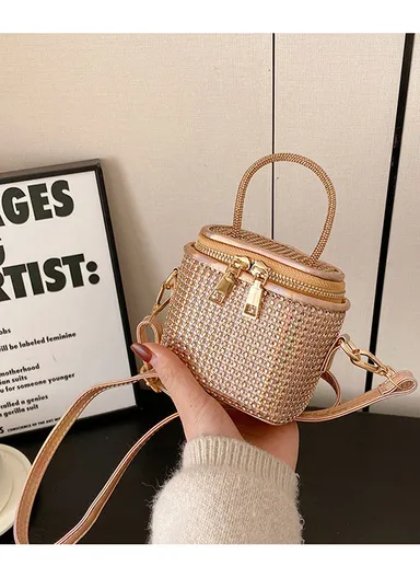 Sparkling Rhinestone Evening Bag Elegant, Versatile &amp; Eye-Catching - Gold