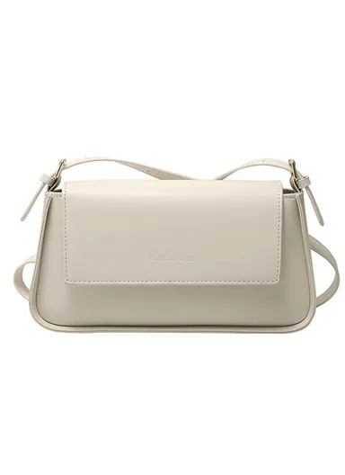 Durable &amp; Stylish PU Canvas Crossbody Bag with Adjustable Strap Tear-Resistant, Elegant Design - White