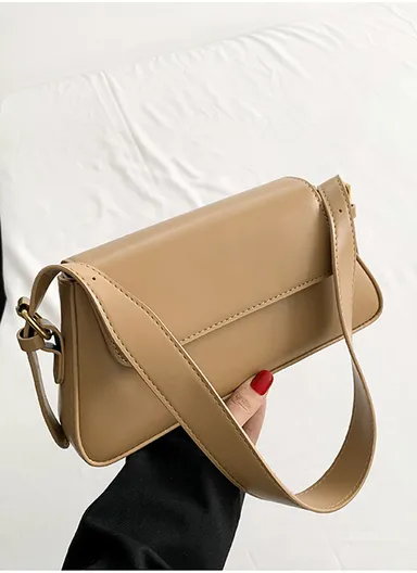 Fashionable PU Leather Handbag Durable, Convenient for Daily Essentials &amp; Casual Outings - Beige