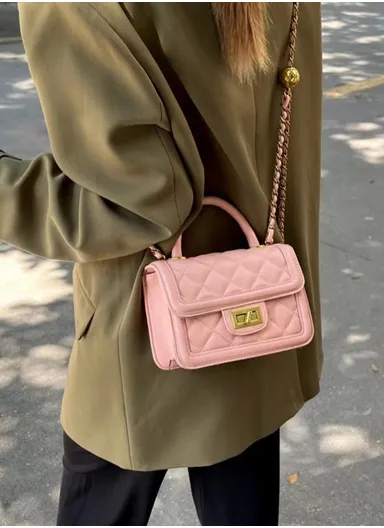 Elegant PU Leather Small Purse with Metal Zipper Compact, Stylish &amp; Versatile Handbag - Pink