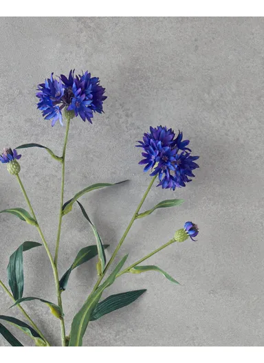 Cornflower Single Branch Artificial Flower 64 cm Dark Blue