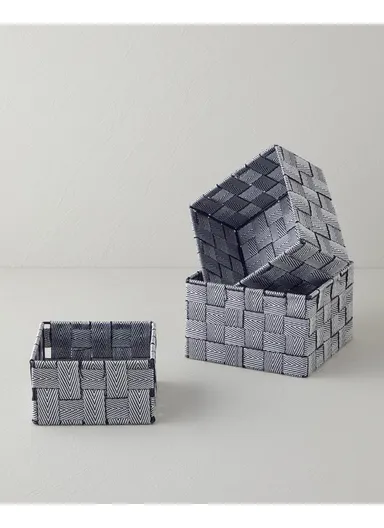 Shine Basket 14x14x7 cm Black - White