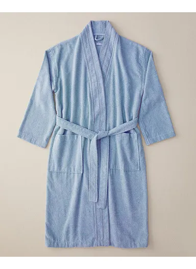 Soft Cotton Bathrobe L-XL Light Blue