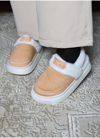 Fleece Lining Winter Slipper with Anti-Slip PVC Sole &amp; Soft Plush Faux Fur Upper, Soft &amp; Skin-Friendly Sole Warm Winter Slippers For Women - Brown