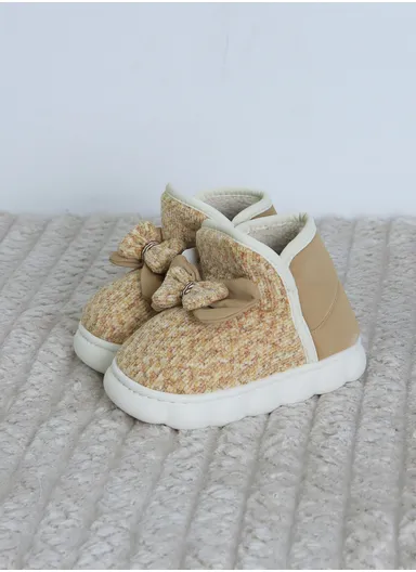 Anti-Slip Warm Kids Slippers with Flees Linning &amp; Shoe Collar - Camel