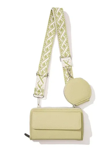 Women's Vintage Style Wide Strap Shoulder Bag Versatile Bags Zipper Single Shoulder Bag - Green