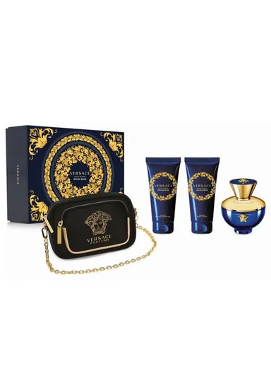 Versace Dylan Blue Set for Women: 100ml Eau de Toilette + 100ml Shower Gel + 100ml Body Lotion