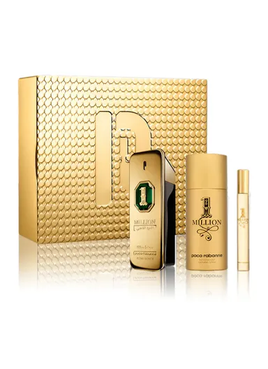 Paco Rabanne 1 Million Golden Oud Set for Men: 100ml Eau de Parfum + 10ml Travel Spray + 150ml Deodorant