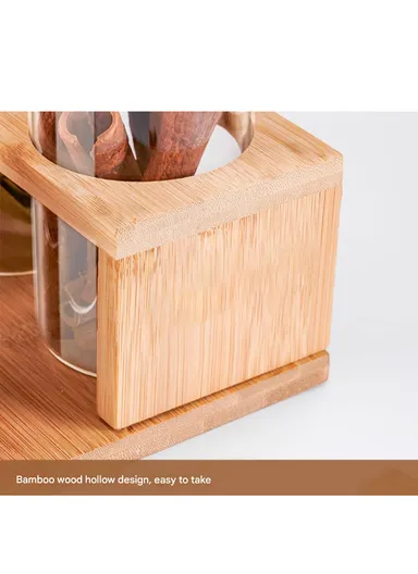 100ml 4-Pcs Transparent Borosilicate Glass Storage Container, Airtight Storage Canister with Lid &amp; Base HF-05