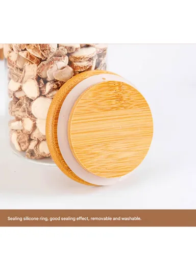 100ml 4-Pcs Transparent Borosilicate Glass Storage Container, Airtight Storage Canister with Lid &amp; Base HF-05