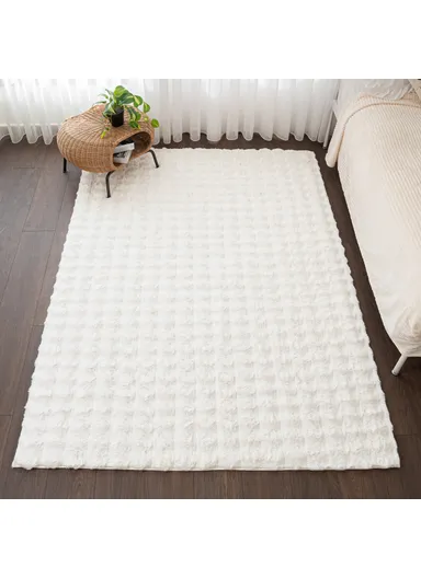 Bubble - Tied Rabbit 200 x 280 cm Zymta Winter Carpet - White