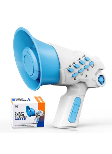Children Recording Voice Changer Horn Toy, Multi-Channel Funny Sound Effect Min-Horn Toy LZ070 - Blue