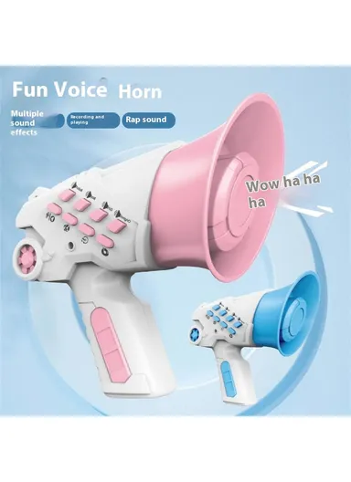Children Recording Voice Changer Horn Toy, Multi-Channel Funny Sound Effect Min-Horn Toy LZ070 - Blue