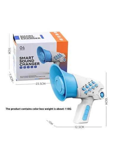 Children Recording Voice Changer Horn Toy, Multi-Channel Funny Sound Effect Min-Horn Toy LZ070 - Blue