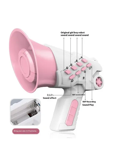 Children Recording Voice Changer Horn Toy, Multi-Channel Funny Sound Effect Min-Horn Toy LZ070 - Pink