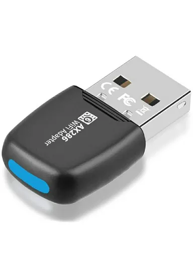 286.8Mbps WiFi6 Network Card, Desktop PC External USB Wireless Receiver, AP Hotspot Transmitter AX286 