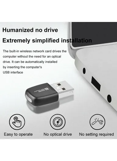 286.8Mbps WiFi6 Network Card, Desktop PC External USB Wireless Receiver, AP Hotspot Transmitter AX286 
