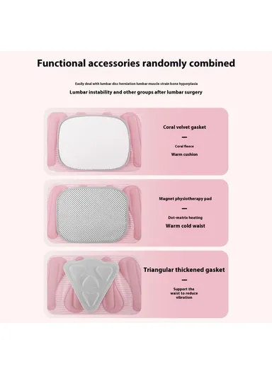 L Breathable Lumbar Support Waist Belt Magnetic Therapy Compression Waistband AB164 - Pink