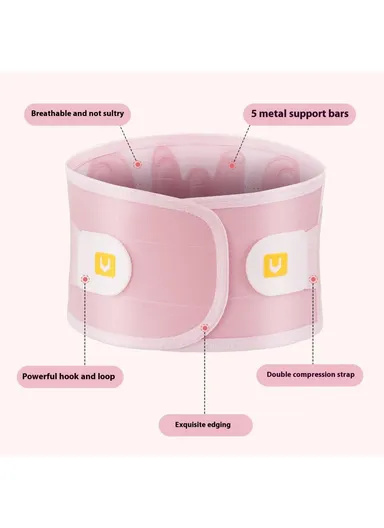 L Breathable Lumbar Support Waist Belt Magnetic Therapy Compression Waistband AB164 - Pink