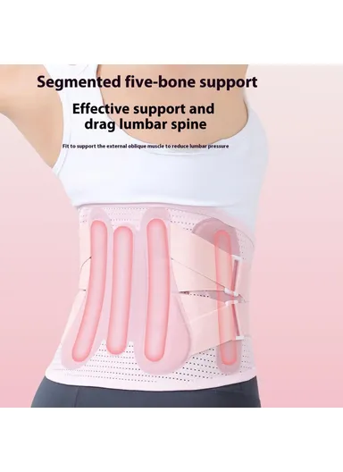 L Breathable Lumbar Support Waist Belt Magnetic Therapy Compression Waistband AB164 - Pink